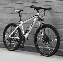 Tbagem-Yjr vélo Tbagem-Yjr Acier-Carbone VTT Vélo, 26 Pouces Roue Double Freins À Disques Sports Loisirs (Color : White Black, Size : 21 Speed)