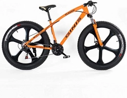 YANQ vélo Une montagne, 21 24 pouces Fat montagne vitesse vélo, cadre en acier à haute teneur en carbone, des vélos de suspension avant, Blanc, 5 Spoke, Orange, 5 branches