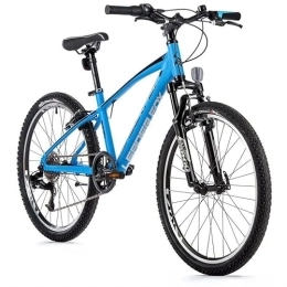 Leaderfox Vélos de montagnes Velo Musculaire VTT 24 Leader Fox Spider 2023 Garcon Bleu Mat 8V (Taille Enfant 135 à 145 cm)