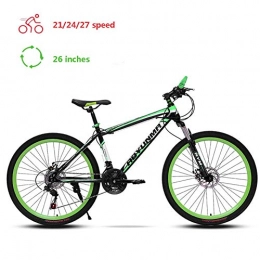 Aquila Vélos de montagnes VTT 26 pouces avec double disque de frein, épaissie vélo Cadre en acier au carbone, Tous les chocs de terrain fourches avant VTT adulte, Rayon de roue Roue AQUILA1125 (Color : Green)
