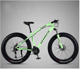 YANQ vélo VTT 26 pouces, cadre en acier avec haute teneur en carbone contenu Fat vélo de montagne, vélos d'enfant adulte hardtail, blanc, 21 vitesses Spoke, vert, 24 Speed-Spoke