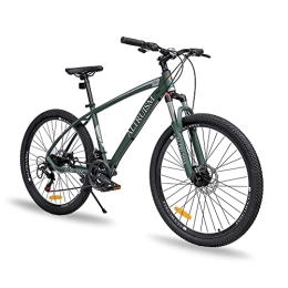Altruism Vélos de montagnes VTT 27, 5" Vélo en Aluminium Dérailleur Shimano 21 Vitesses Frein à Disque Vélo Semi-Rigide Suspension Frontale pour Femme Et Homme(Army Green)