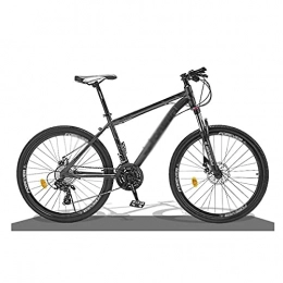 FBDGNG vélo VTT 66 cm Cadre en acier carbone 21 vitesses Double disque avec fourche de suspension verrouillable pour homme, femme, adulte et adolescent (Taille : 21 vitesses, couleur : noir)