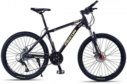 YANQ Vélos de montagnes VTT adulte, cadre en acier 26 pouces pour les vélos semi-rigides en carbone haute teneur, VTT suspension avant légère, argent, 24 vitesses, Or, 27 vitesses