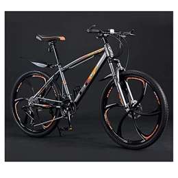 SHANRENSAN vélo VTT de 24 pouces 26 pouces VTT à double disque VTT pour homme et femme avec vitesse variable (couleur orange) 6 roues de mesure 24 pouces