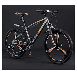 SHANRENSAN Vélos de montagnes VTT de 24 pouces 26 pouces VTT à double disque VTT pour homme et femme à vitesse variable (roues orange colorées)