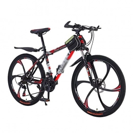 FBDGNG Vélos de montagnes VTT de 66 cm avec 21 / 24 / 27 vitesses, antidérapant, pour adultes et femmes, en acier à haute teneur en carbone avec double freins à disque et suspension complète (Taille : 27 vitesses, couleur : rouge)