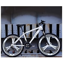 SHANRENSAN Vélos de montagnes VTT pour adulte - Vélo tout-terrain avec vitesse variable - 24 pouces - 26 pouces - Vélo d'amortissement - Vélo de plein air - Montagne hors route (blanc, 26 pouces)