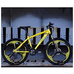SHANRENSAN Vélos de montagnes VTT pour adulte - Vélo tout-terrain avec vitesse variable - 24 pouces - 26 pouces - Vélo d'amortissement - Vélo de plein air - Montagne hors route (jaune, 24 pouces)
