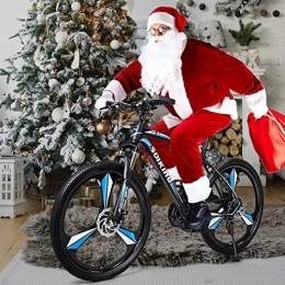 Generic Vélos de montagnes VTT Shimanos avec frein à disque pour homme et femme - 21 vitesses - Cadre en acier à haute teneur en carbone - Roue de 66 cm - Vélo adulte et femme avec (noir, 581)