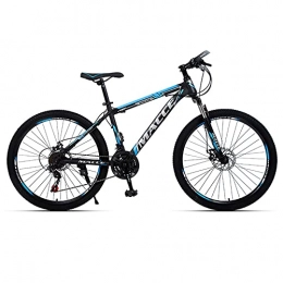 LZHi1 vélo Vélo de montagne 26 pouces à fourche suspendue verrouillable, Vélo de montagne 27 vitesses à double disque, Vélo de route de ville à cadre en acier carbone pour adolescents et adultes(Color:Bleu noir)