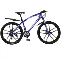 JUZSZB vélo Vélo de Montagne Country, Vélo de montagne tout terrain adulte de 26 pouces 21 vitesses vélo étudiant à double amortisseur de frein à disque bleu C