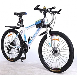 LLKK vélo Vélo de montagne pour adulte et adulte - Pour homme et femme - VTT de 66 cm - Suspension avant - Avec double frein à disque - 21 vitesses - Cadre en acier au carbone