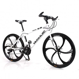 LLKK Vélos de montagnes Vélo de montagne pour adulte et adulte - VTT de 66 cm - En acier au carbone - Avec roue unique - Double frein à disque - Suspension avant - Pour femme et homme