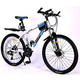 LLKK vélo Vélo de montagne pour adultes et femmes - VTT de 66 cm - Pour adulte et femme - 21 vitesses - Suspension avant - Double frein à disque - Cadre en acier au carbone