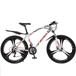 LLKK Vélos de montagnes Vélo de montagne pour adultes et hommes - VTT de 66 cm - 21 / 24 / 27 vitesses - Cadre en acier carbone avec double frein à disque et suspension avant - Pour femme et homme