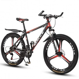 LLKK Vélos de montagnes Vélo de montagne pour adultes et hommes - VTT de 66 cm avec double frein à disque et suspension avant - 21 / 24 / 27 vitesses - Cadre en acier carbone - Pour femme et homme