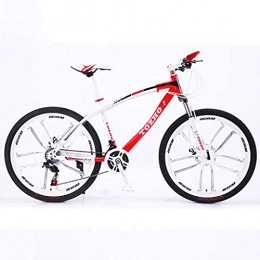 LLKK Vélos de montagnes Vélo de montagne pour adultes et hommes - VTT de 66 cm - Cadre en acier au carbone - Double frein à disque à suspension avant - Pour femme et homme