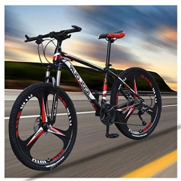 M-TOP Vélos de montagnes Vélo de montagne pour femme avec frein à disque, vélo de route en carbone acier avec suspension freins, vélo pour adulte unisexe, rouge, 21 vitesses