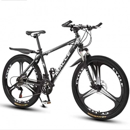 LLKK vélo Vélo de montagne pour homme et femme - VTT - 66 cm - En acier au carbone - Absorbant les chocs - Roue unique - Frein à double disque - Suspension avant - Pour femme