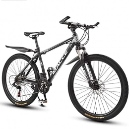 LLKK vélo Vélo de montagne pour homme et femme - VTT de 66 cm - Double frein à disque et suspension avant - Cadre en acier carbone - 21 vitesses, 24 vitesses, 27 vitesses - Pour femme