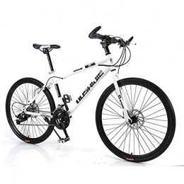 LLKK vélo Vélo de montagne pour homme et femme - VTT - VTT - 66 cm - Suspension avant - Double frein à disque - Cadre en acier au carbone - Pour homme et femme