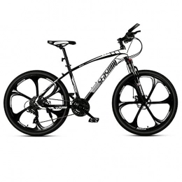 LLKK vélo Vélo de montagne pour jeunes adultes et femmes - VTT de 66 cm - Cadre en acier au carbone - Double frein à disque à suspension avant - 21 / 24 / 27 vitesses - Pour homme et femme