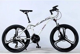 JSL Vélos de montagnes Vélo tout-terrain pour étudiant à vitesse variable, frein à disque, VTT 24 à 27 vitesses, cadre en alliage d'aluminium léger, roue avant à suspension femelle, blanc 11