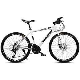 JLQWE vélo Vélo VTT 26 Pouces Vélos De Montagne Léger en Alliage D'aluminium Cadre 21 / 24 / 27 / 30 Suspension Avant Disque Délais Frein Jante (Color : White, Size : 24speed)