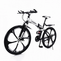 Mdcgok vélo Vélo VTT avec cadre en acier, 26 pouces, dérailleur 24 / 27 vitesses, fourche avant avec fonction de verrouillage, freins à double disque et pneus antidérapants intégrés - White_27 _Speed