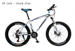 Dengjiam Vélos de montagnes Vélo Vélo De Montagne en Alliage D'Aluminium 27 Vitesses avec Frein À Disque Double-Black_Blue_34_inch