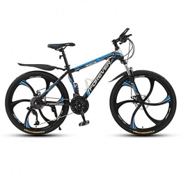 SXXYTCWL Vélos de montagnes Vélos de 26 pouces de montagne, vélo de montagne Hardtail en acier à haute teneur en carbone, VTT adulte avec freins à disque mécanique, roue de 6 rayons, 21 vitesses jianyou ( Color : Black blue )