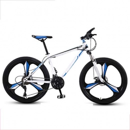 GUOHAPPY vélo Vélos de montagne d'une hauteur de 150-175 cm, vélos de 24 pouces avec cadre en acier au carbone haute résistance, vélos avec freins à double disque et amortisseurs à vitesse variable, White blue, 21