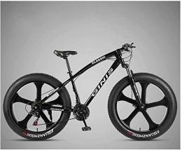Aoyo vélo Vélos de montagne, vélo, Adulte, VTT, 26 pouces 21 vitesses, Fat Tire, vélo, suspension avant, double disque de frein, Vélos, haute en acier au carbone, Noir 5 Spoke, Outroad, Vtt, (Color : Black)