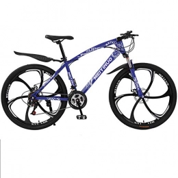 JUZSZB vélo Vélos VTT Vélo de Montagne Adulte, Vélo tout terrain adulte 26 pouces 27 vitesses vélo étudiant à double amortisseur de frein à disque bleu B