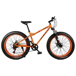WQY vélo WQY VTT 4.0 Graisse Vélo De Montagne De Pneus 26 Pouces Vélo Neige Vélo Plage en Acier Au Carbone, Orange, 24speed