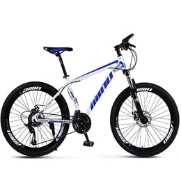 YGTMV Vélos de montagnes YGTMV Vélo de montagne 2020, 61 cm avec roue à rayons, double frein à disque, avec siège réglable, cadre en acier au carbone épais, pour adultes, étudiants, voyages en plein air, bleu, 21 vitesses