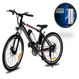 yukio VTT Electrique Adulte 25 Pouces, Vélo Electrique E-Bike Femme Homme 250 W à 21 Vitesses - Batterie Amovible au Li-ION 36V -Max Vitesse 35 km/h - Noir (EU Stock)
