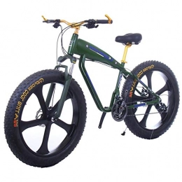 ZJGZDCP Fat Electric Mountain Bike Tire E-Bike 21/2427 Vitesses Plage Cruiser Sport VTT Vélos Vélo Neige Batterie au Lithium Freins à Disque (Color : 15Ah, Size : Green)