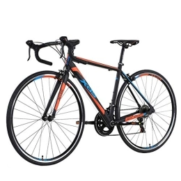 DJYD vélo 14 Vitesse Route, Adulte Hommes Aluminium Cadre Ville Utilitaire vélo, Freins à disques Vélo de course, parfait for la route ou la saleté Trail Touring, Bleu FDWFN (Color : Orange)