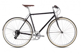 6 Ku City Bike Delano Matte Black, 8 vitesses, vélo, City Bike, Ville, Delano-Metallic Black-Large, Noir , 58 cm