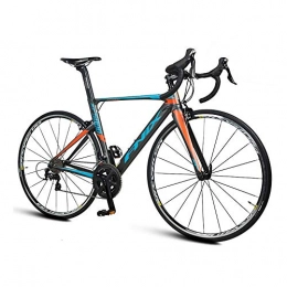 AEDWQ vélo AEDWQ 22 Vitesses Vélo De Route, Cadre Aluminium Léger, Double Frein Vélo, Courbé Guidon Spokes, Orange Bleu / Blanc Vert (Color : Orange Blue)