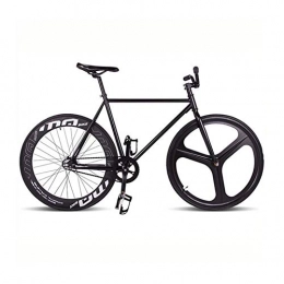 Without logo vélo AFTWLKJ en Alliage de magnésium Roue 3 Rayons Fixie vélo, 700C vélo pignon Fixe * 23 70mm Rim 52cm Complete Bike Route (Color : Black, Size : 52cm(175cm 180cm))