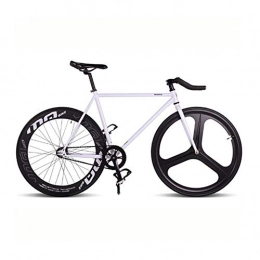 Without logo Vélos de routes AFTWLKJ en Alliage de magnésium Roue 3 Rayons Fixie vélo, 700C vélo pignon Fixe * 23 70mm Rim 52cm Complete Bike Route (Color : White, Size : 52cm(175cm 180cm))