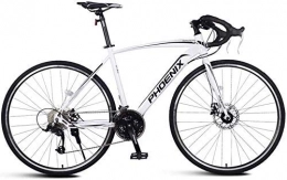 AYHa vélo AYHa Adulte Route, Hommes Vélo de course avec double disque de frein, cadre en acier au carbone à haute route Vélo, Utilitaire vélo, blanc, 27 Vitesse 3 Spoke