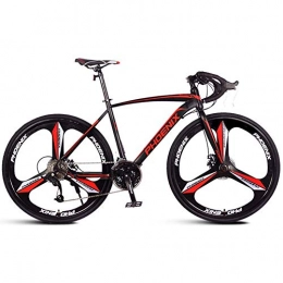 BCX vélo BCX Vélo de route adulte, vélo de course pour hommes avec frein à disque double, vélo de route à cadre en acier à haute teneur en carbone, vélo de ville, blanc, 21 vitesses, Noir, 27 vitesse 3 rayons