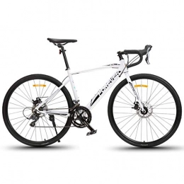 BCX vélo BCX Vélo de route à 16 vitesses, vélo de route en aluminium léger, système de freinage à disque d'huile, vélo de banlieue pour hommes adultes, parfait pour le tourisme sur route ou sur piste, blanc, b