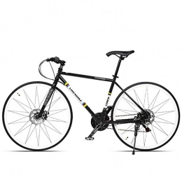 BCX vélo BCX Vélo de route à 21 vitesses, cadre en acier à haute teneur en carbone, vélo de route pour hommes, vélo de ville 700C à roues avec frein à disque double, blanc, poignée droite, Noir, Poignée droite