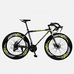 CSS vélo CSS Vélo de route, 26 pouces 27 vitesses, frein à disque double, cadre en acier à haute teneur en carbone, course de vélo de route, hommes et femmes adultes 6-11, Jaune