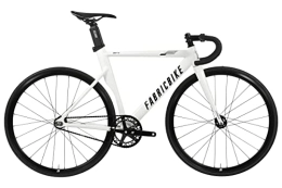 FabricBike Vélos de routes FabricBike Aero - Vélo Fixie, Fixed Gear, Single Speed, Cadre Aluminium et Fourche Carbone, Roues 28", 3 Tailles, 5 Couleurs, 7, 95 kg (Taille M) (White & Black, L-58cm)